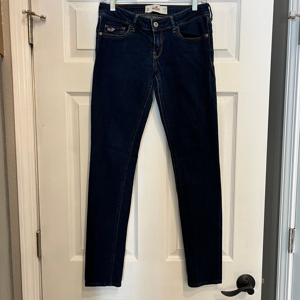 Hollister Skinny Jeans Cotton Denim Dark Wash Indigo Low Rise 5R W27 L31 Y2K